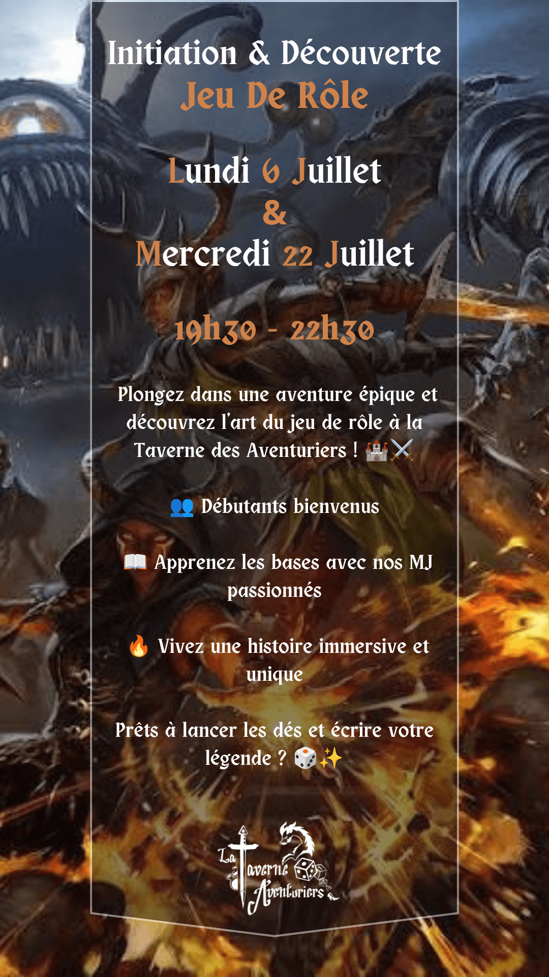 Soirée Initiation Jeu de Rôle ( Juillet 2026 )