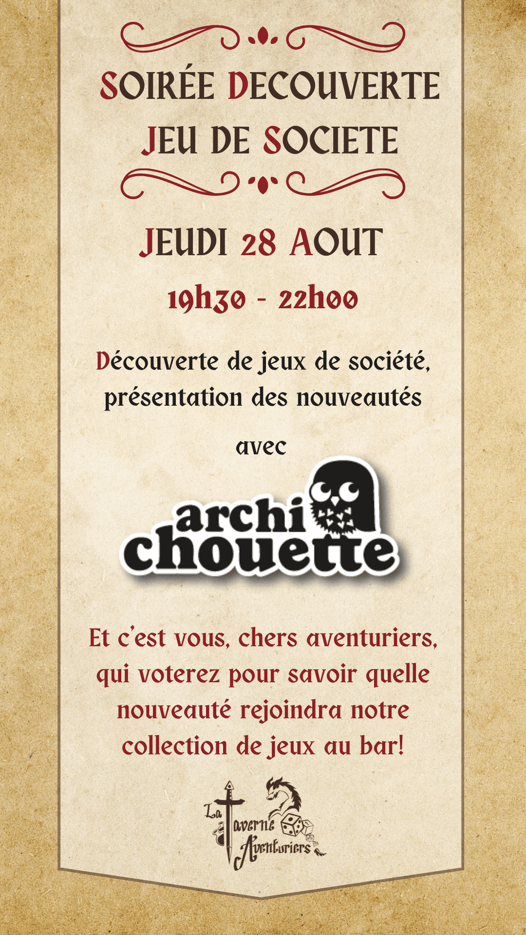 Soirée Découverte de Jeux de société (Aout)