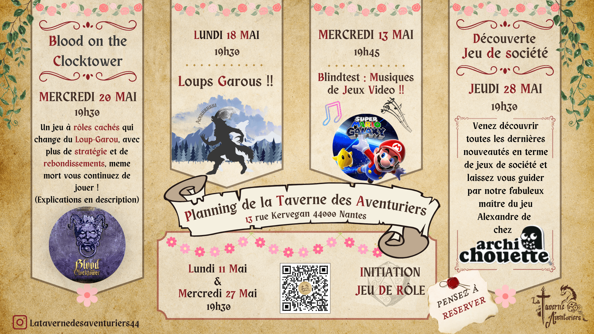 Programmation Mai 2026 - La Taverne s'Anime !